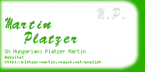 martin platzer business card